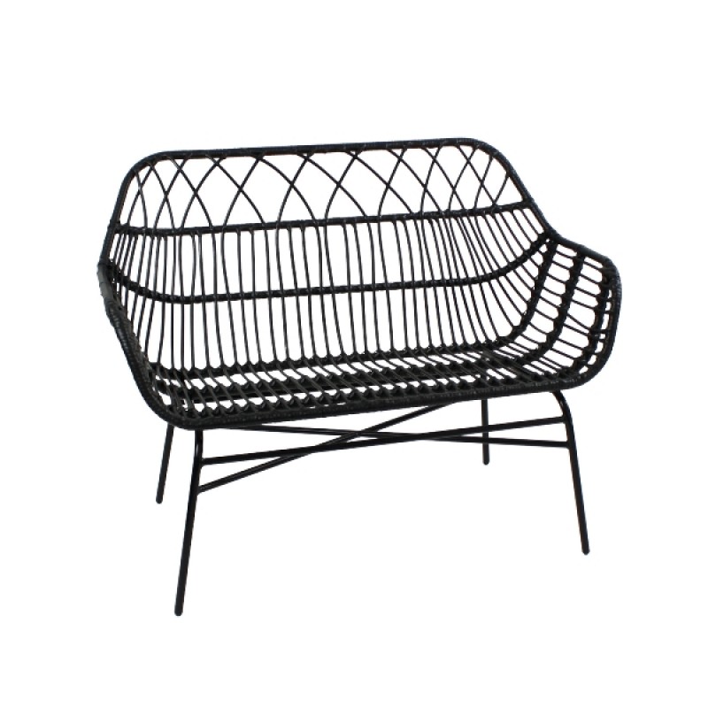 Black shop rattan bench